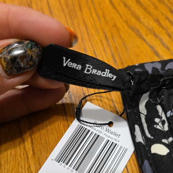 Vera Bradley Black and Blue Patterned Wallet - Picture 5 of 6